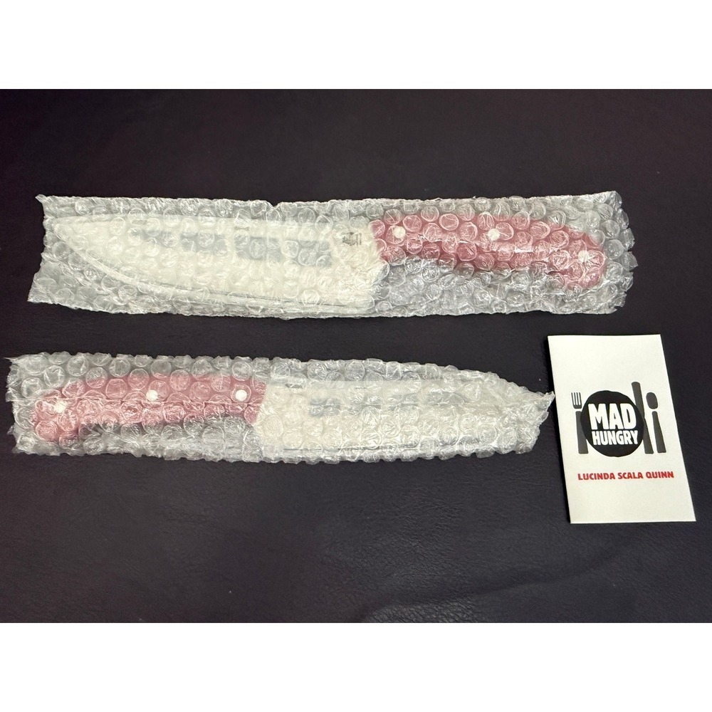 Mad Hungry Air Blade 2 Piece Knife Set Red Santoku Chef Knife Sheaths